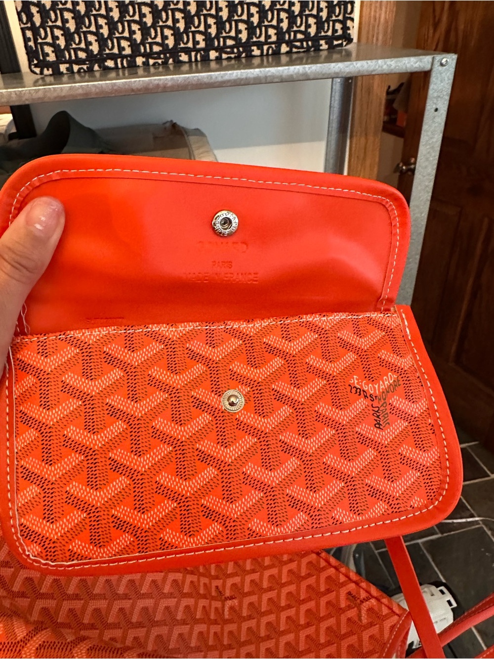 Goyard Orange Chevron Tote Bag - Picture 3 of 4